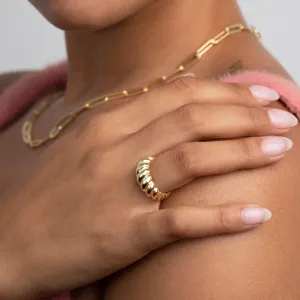 Croissant Adjustable Ring - 18K Gold Vermeil