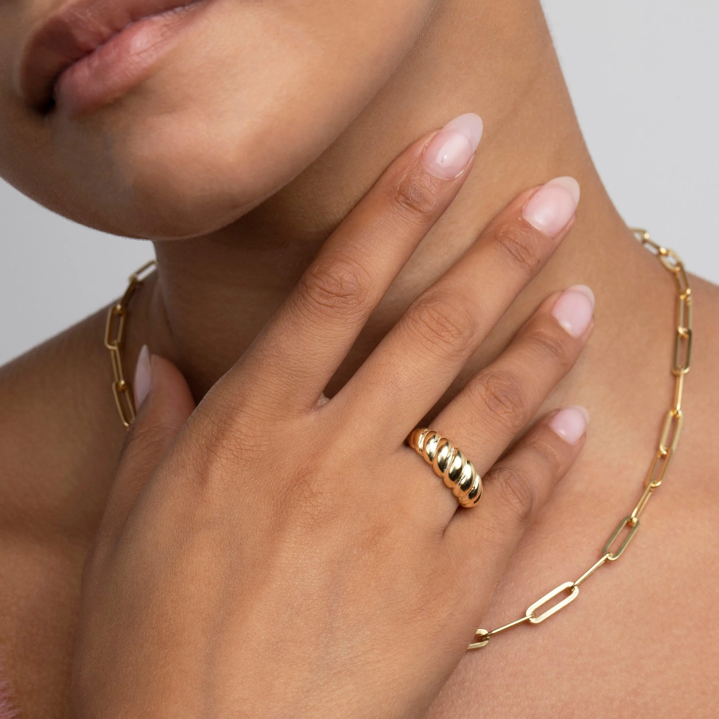 Croissant Adjustable Ring - 18K Gold Vermeil