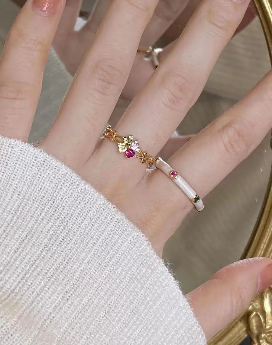 crushpeach spring colorful adjustable rings