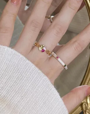 crushpeach spring colorful adjustable rings