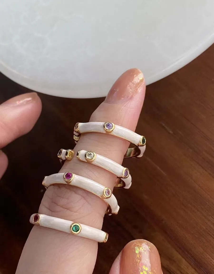 crushpeach spring colorful adjustable rings