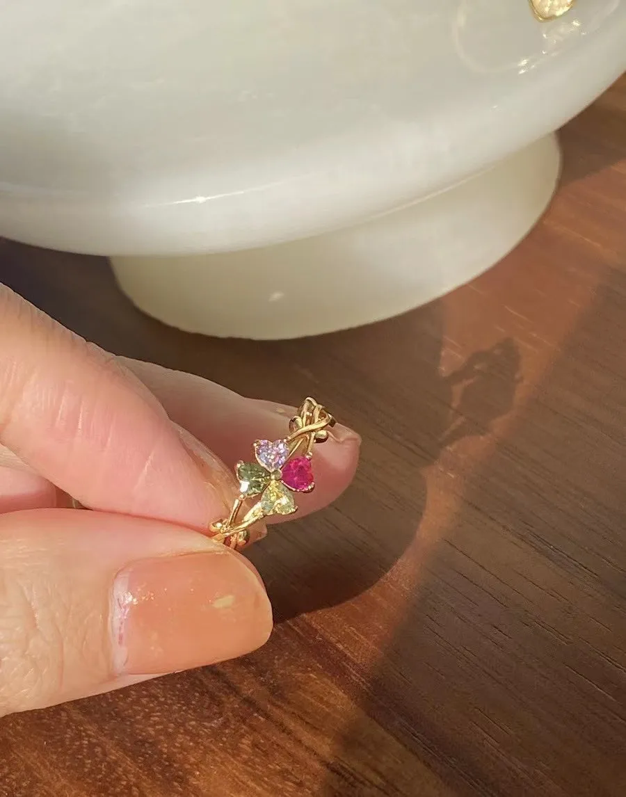 crushpeach spring colorful adjustable rings