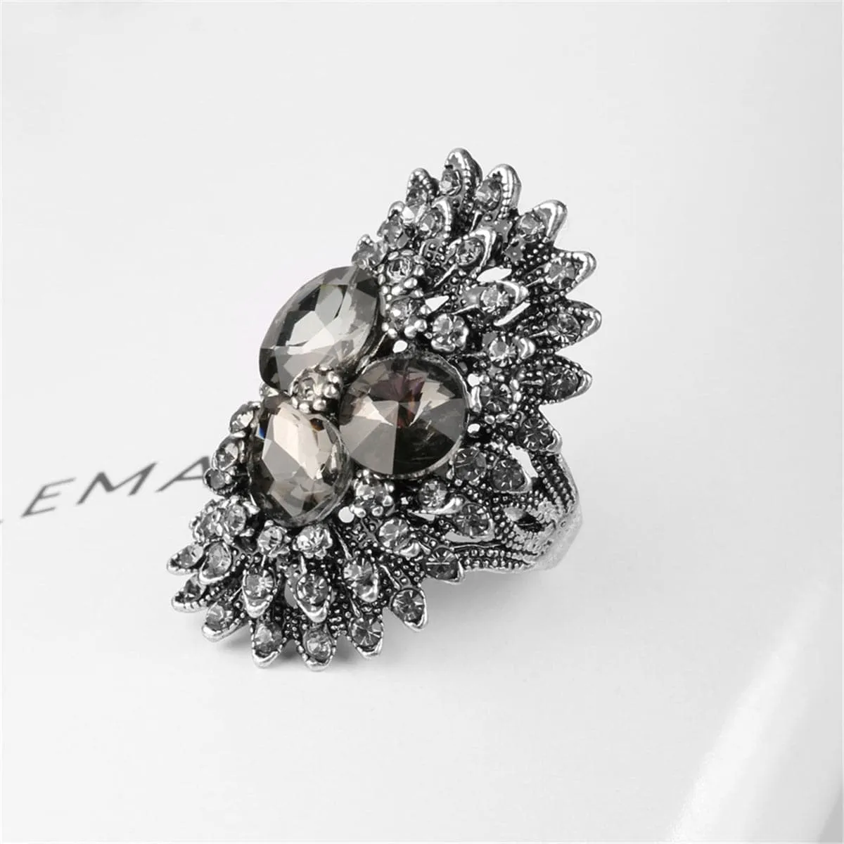 Crystal & Cubic Zirconia Botany Band Ring