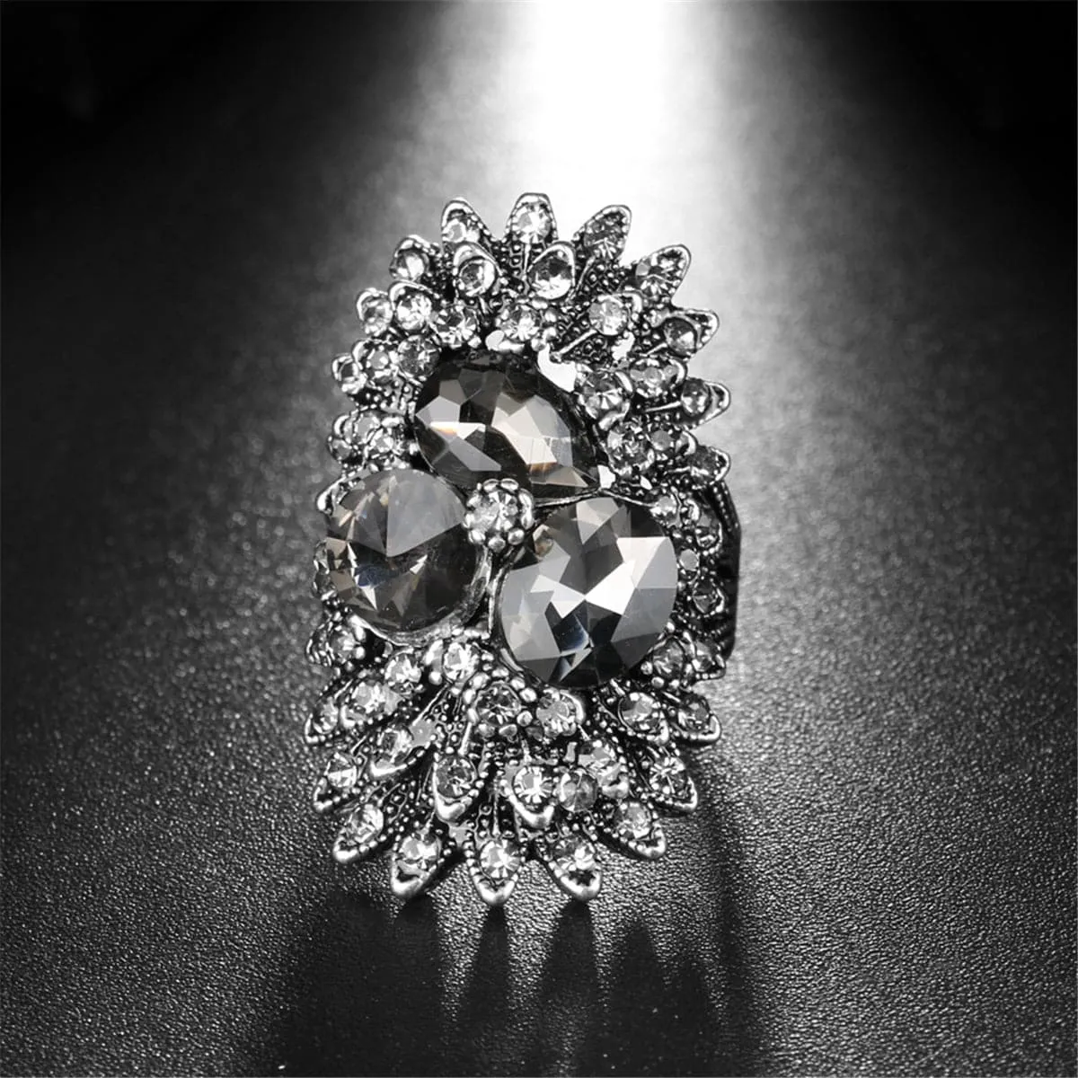 Crystal & Cubic Zirconia Botany Band Ring