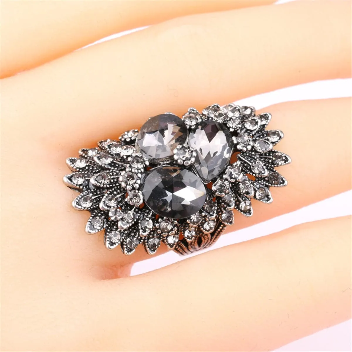 Crystal & Cubic Zirconia Botany Band Ring