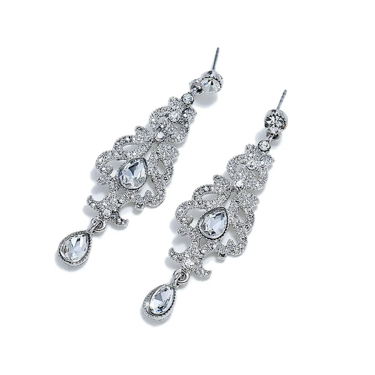 Crystal & Cubic Zirconia Drop Statement Earrings