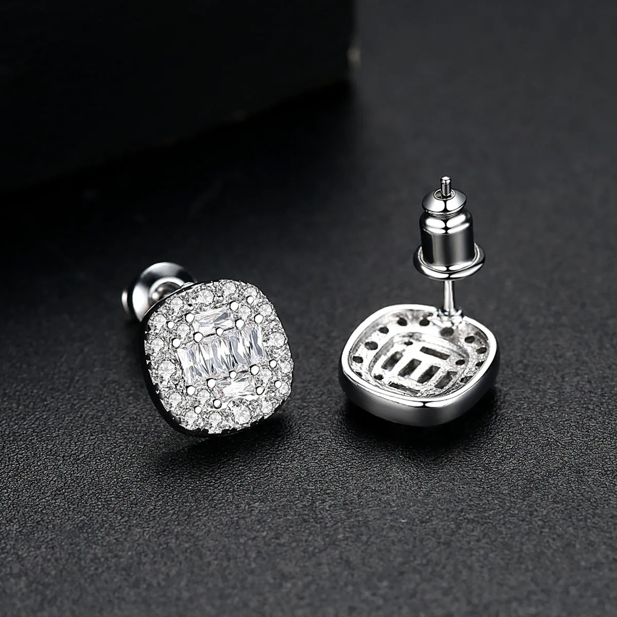 Crystal & Cubic Zirconia Round Halo Stud Earrings