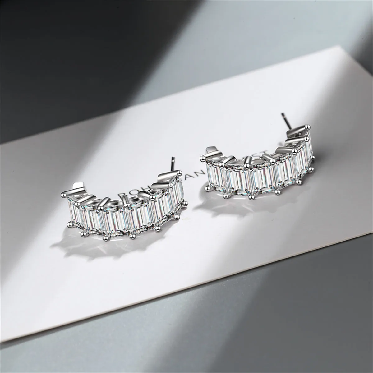 Crystal & Silver-Plated Huggie Earrings