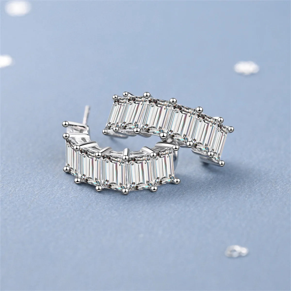 Crystal & Silver-Plated Huggie Earrings