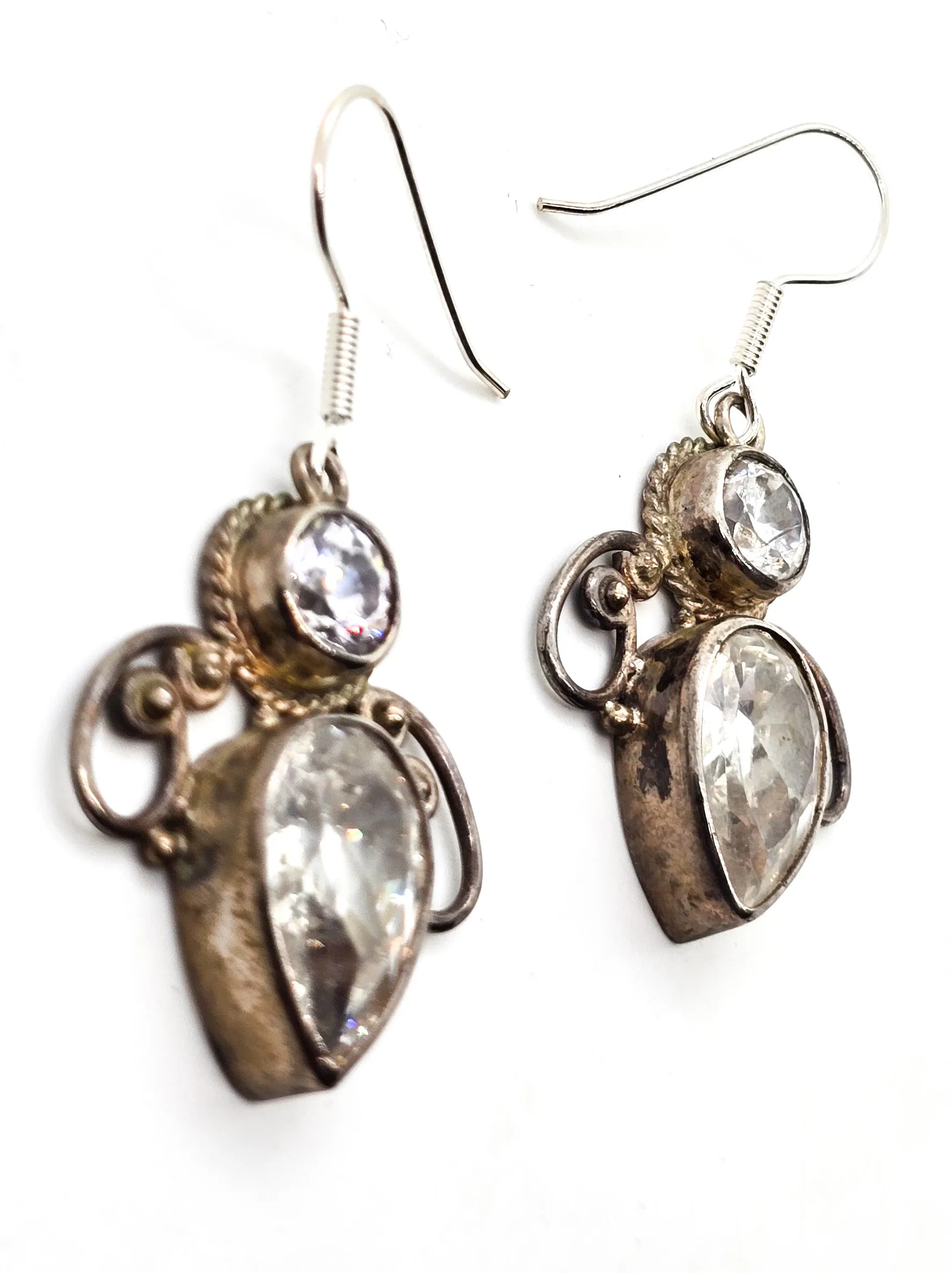 Crystal bee clear faceted crystal sterling silver figural flying insect buy earrings