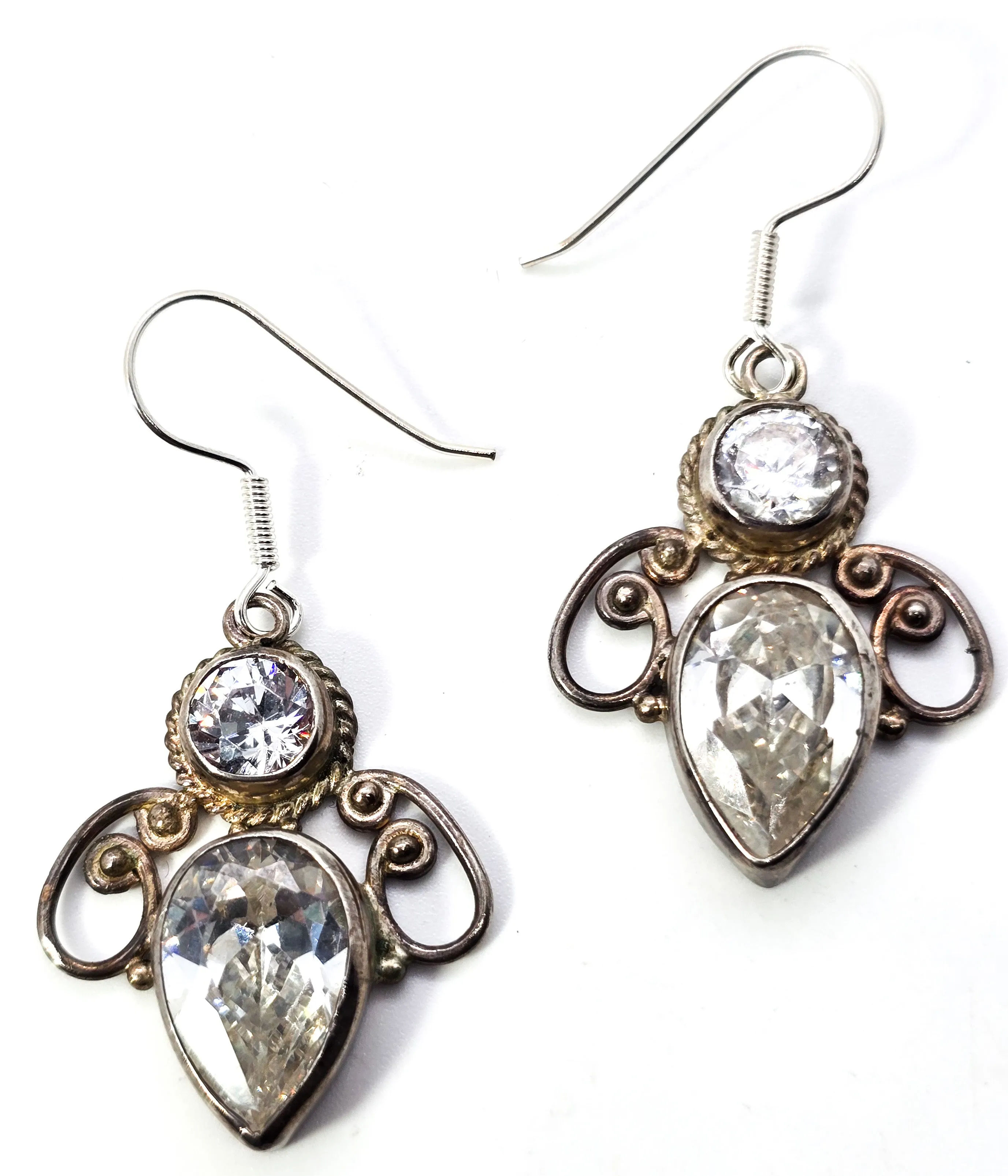 Crystal bee clear faceted crystal sterling silver figural flying insect buy earrings