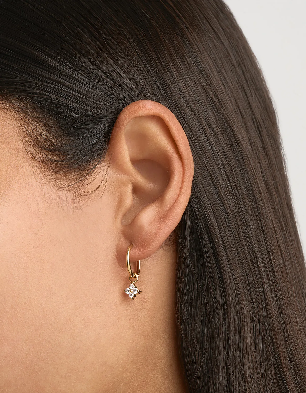 Crystal Bloom Hoops - 18K Gold Vermeil