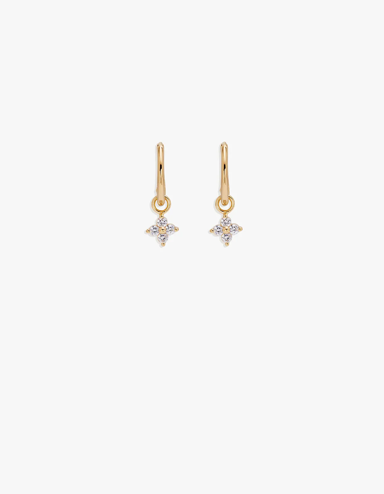 Crystal Bloom Hoops - 18K Gold Vermeil