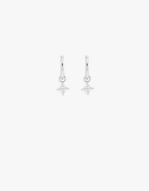 Crystal Bloom Hoops - Sterling Silver