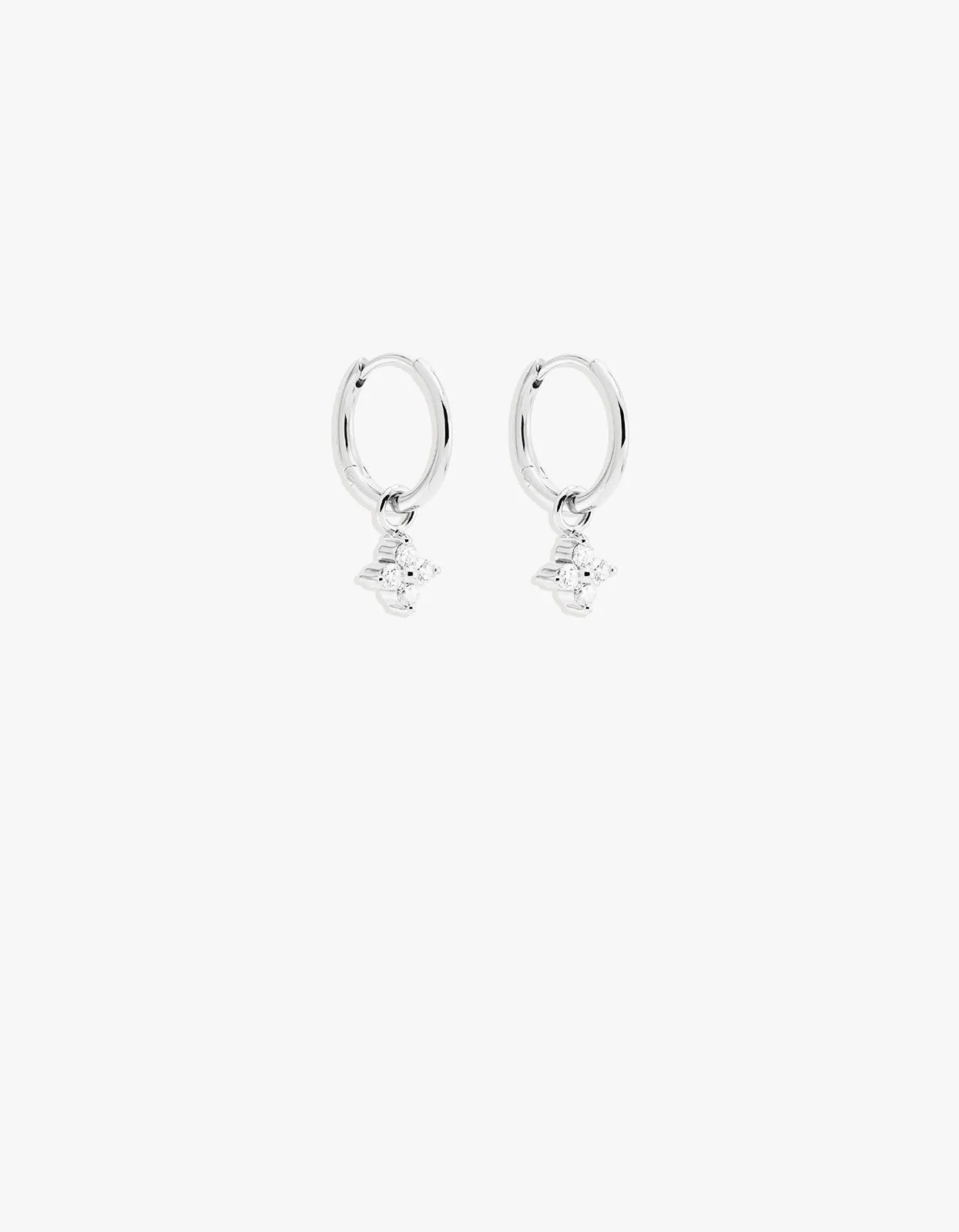 Crystal Bloom Hoops - Sterling Silver
