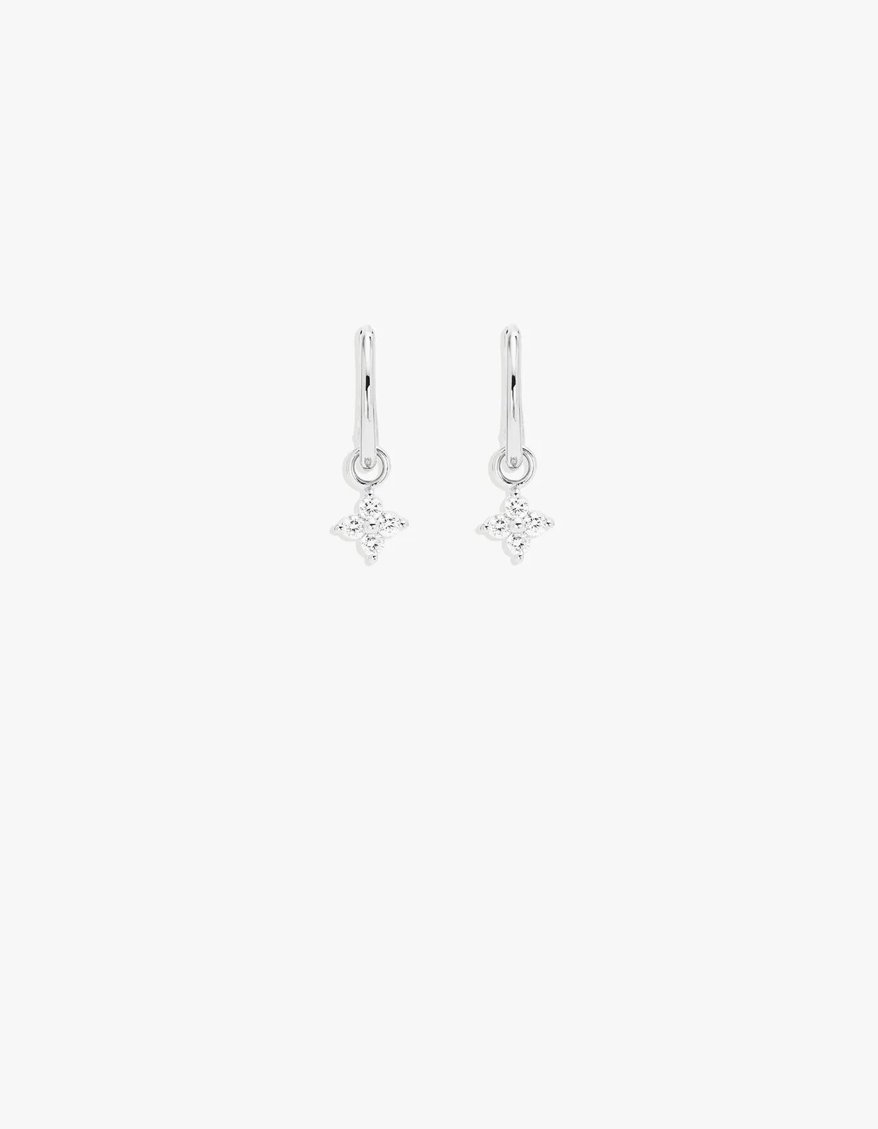 Crystal Bloom Hoops - Sterling Silver