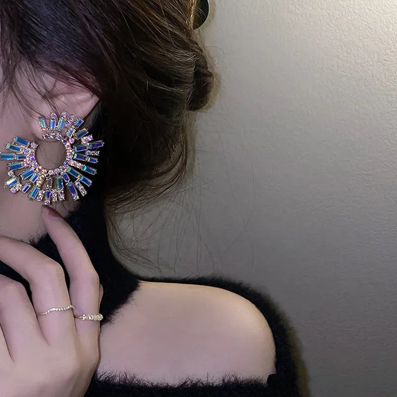 Crystal Circle Earrings