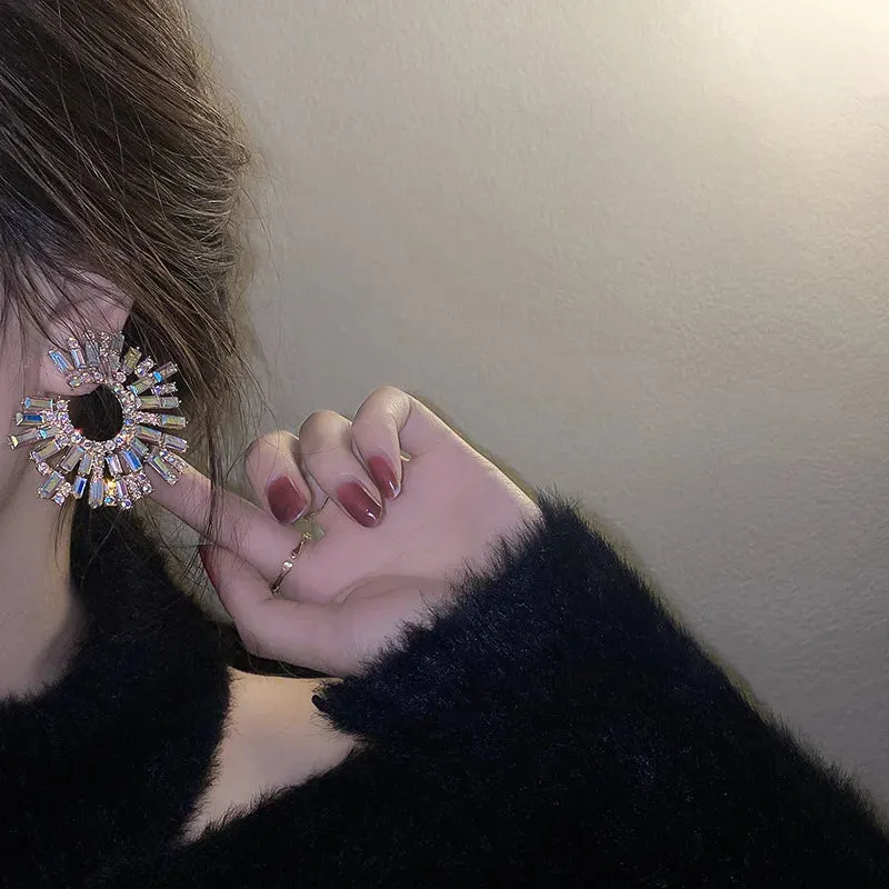 Crystal Circle Earrings