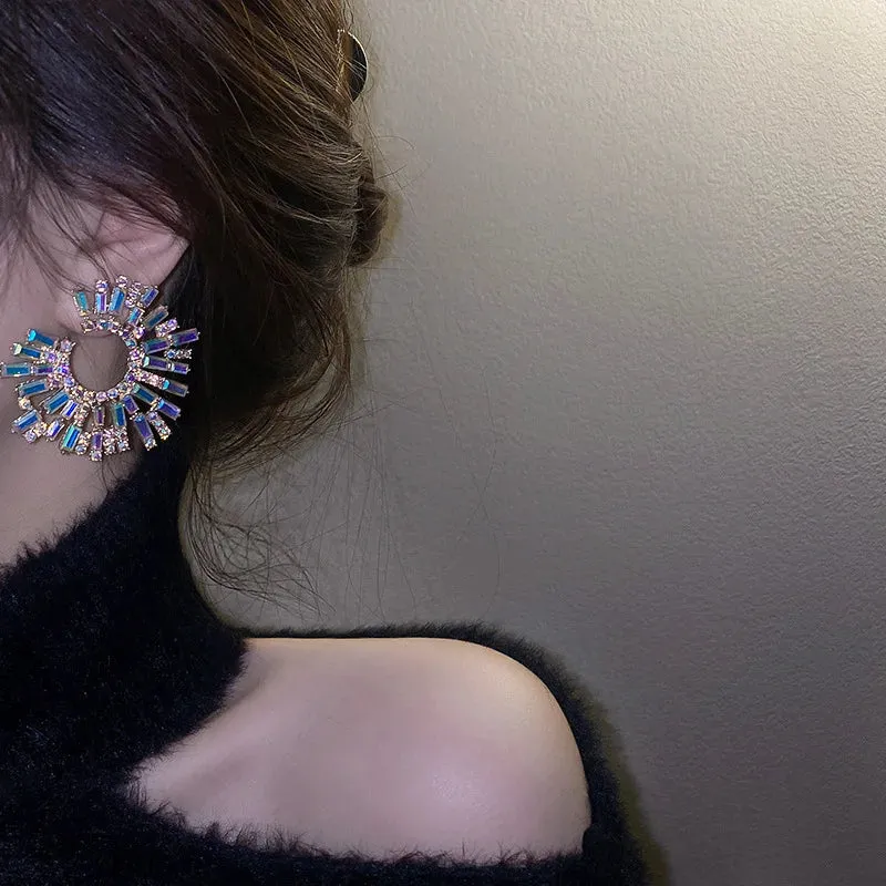 Crystal Circle Earrings
