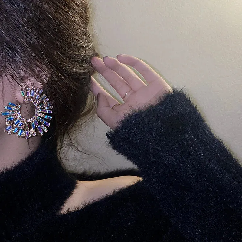 Crystal Circle Earrings