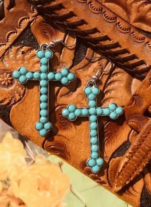 Crystal Cross Earrings