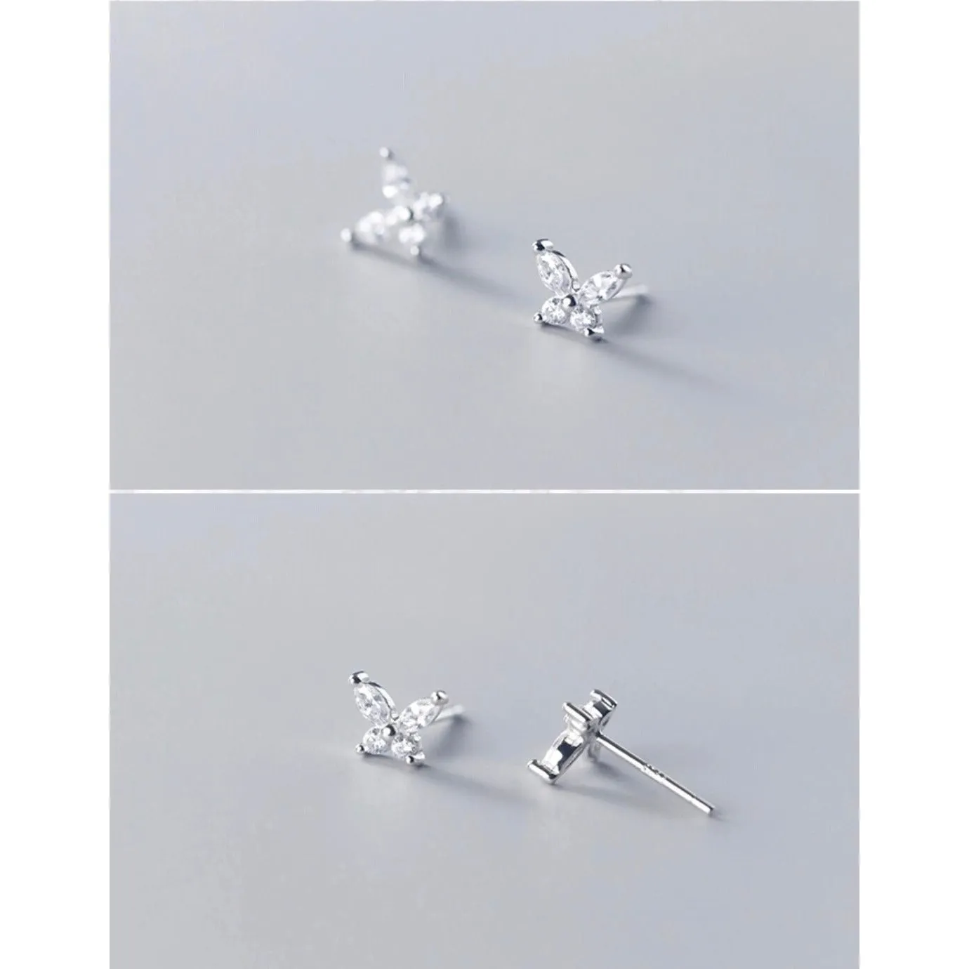 Crystal CZ Butterfly stud Earrings-ECZ022
