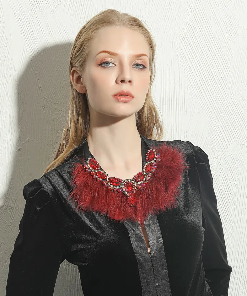 Crystal Feather Necklace