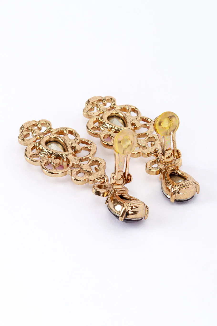 Crystal Filigree Drop Earrings