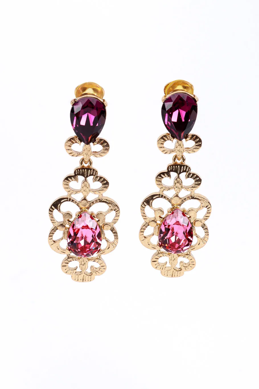 Crystal Filigree Drop Earrings