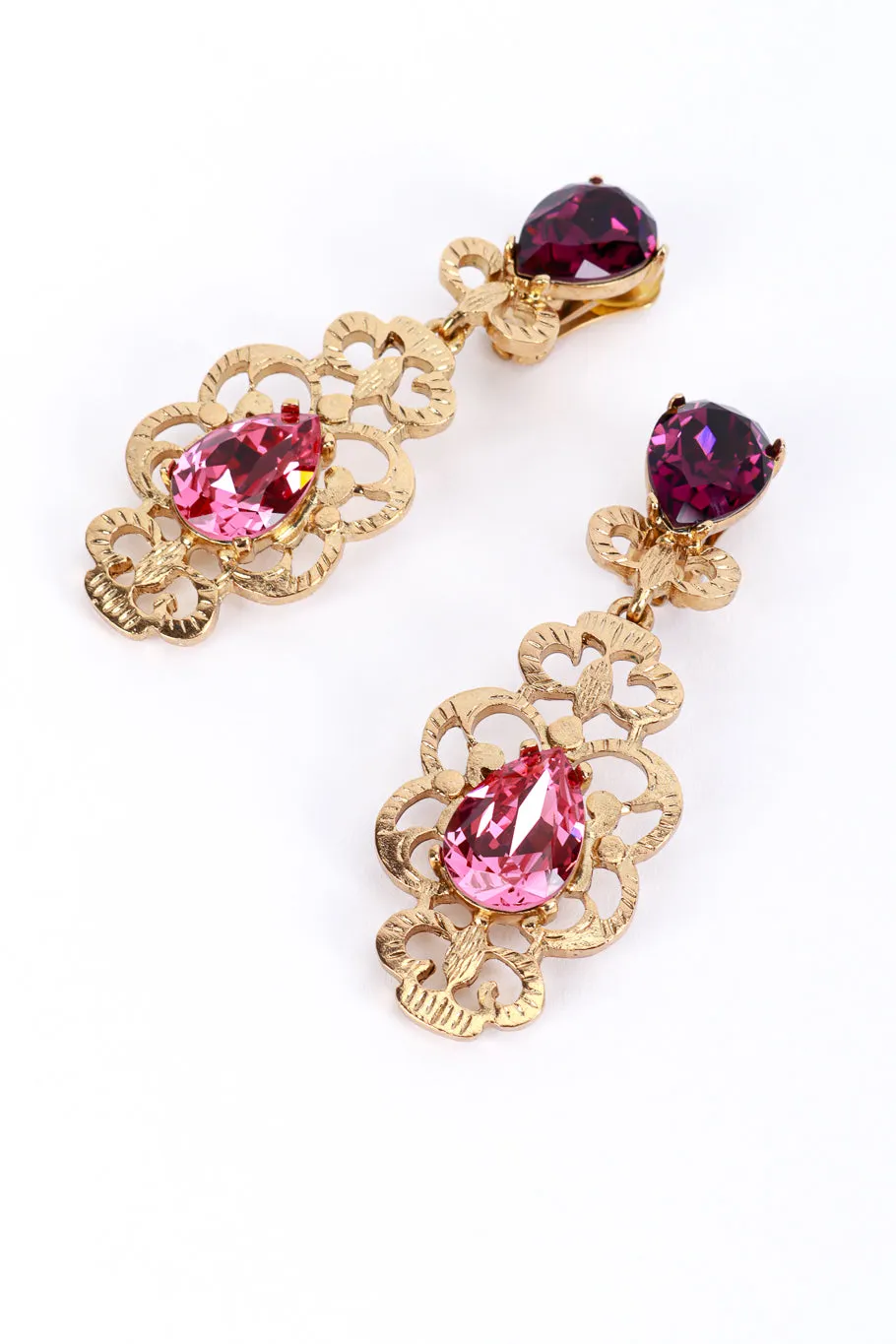 Crystal Filigree Drop Earrings
