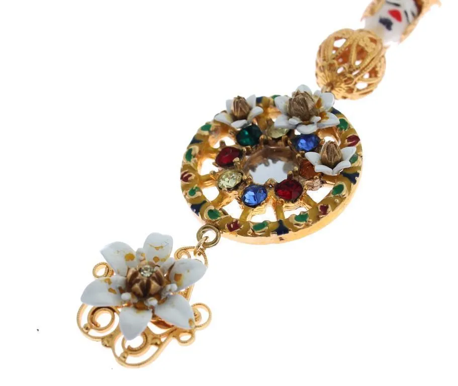Crystal Gold Cart Wheel Pupi Doll Dangling Hook Earring