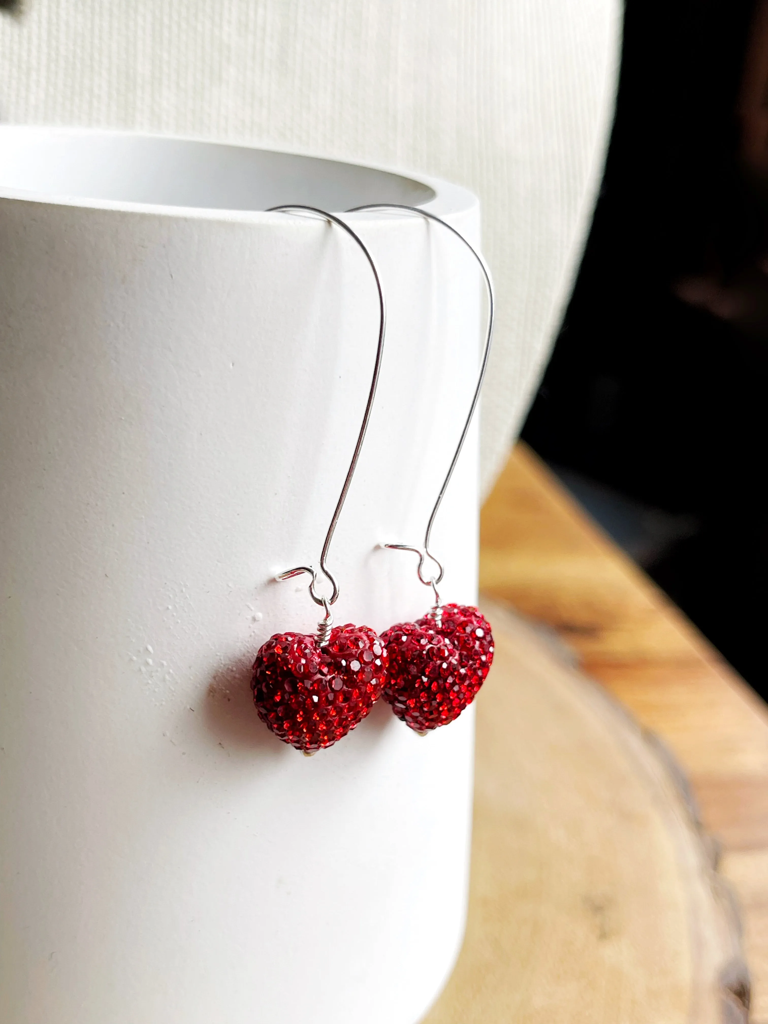 Crystal Heart Earrings