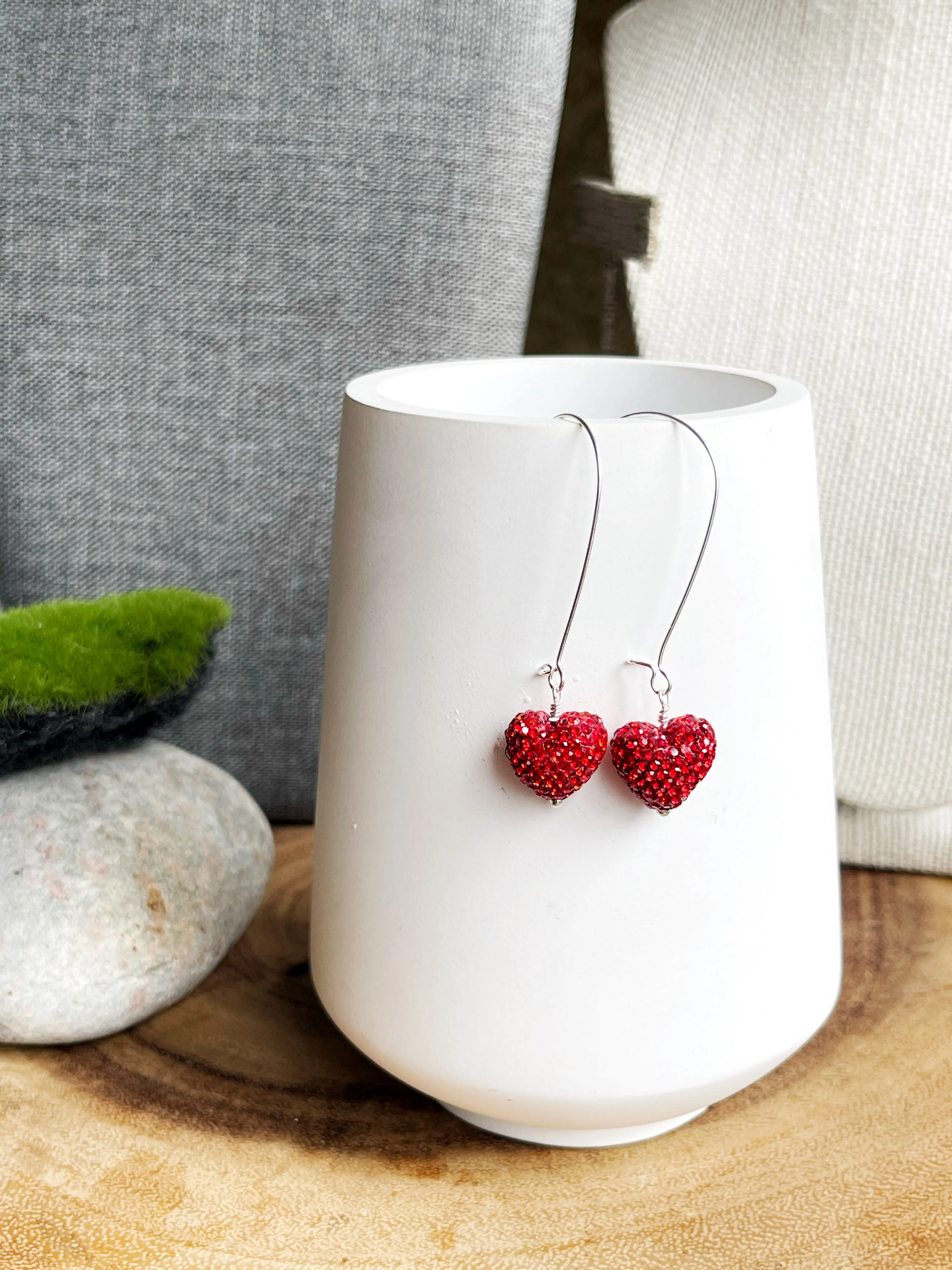 Crystal Heart Earrings
