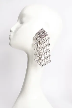 Crystal Heart Fringe Drop Earrings