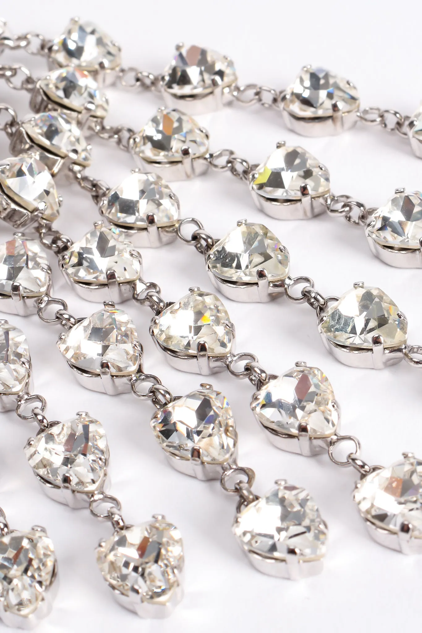 Crystal Heart Fringe Drop Earrings