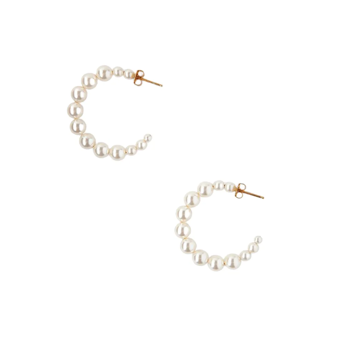 Crystal Pearl Hoops