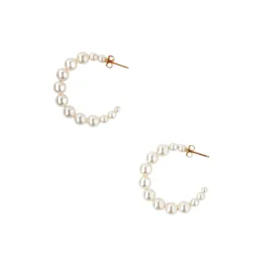 Crystal Pearl Hoops