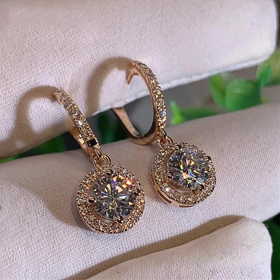 Crystal Round Dangle Earrings