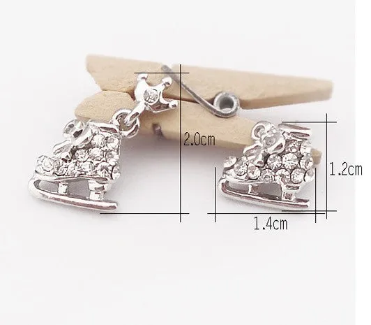 Crystal Skate Pierced Earrings
