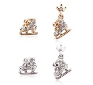 Crystal Skate Pierced Earrings