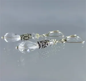 Crystal Sterling Silver Drop Earrings