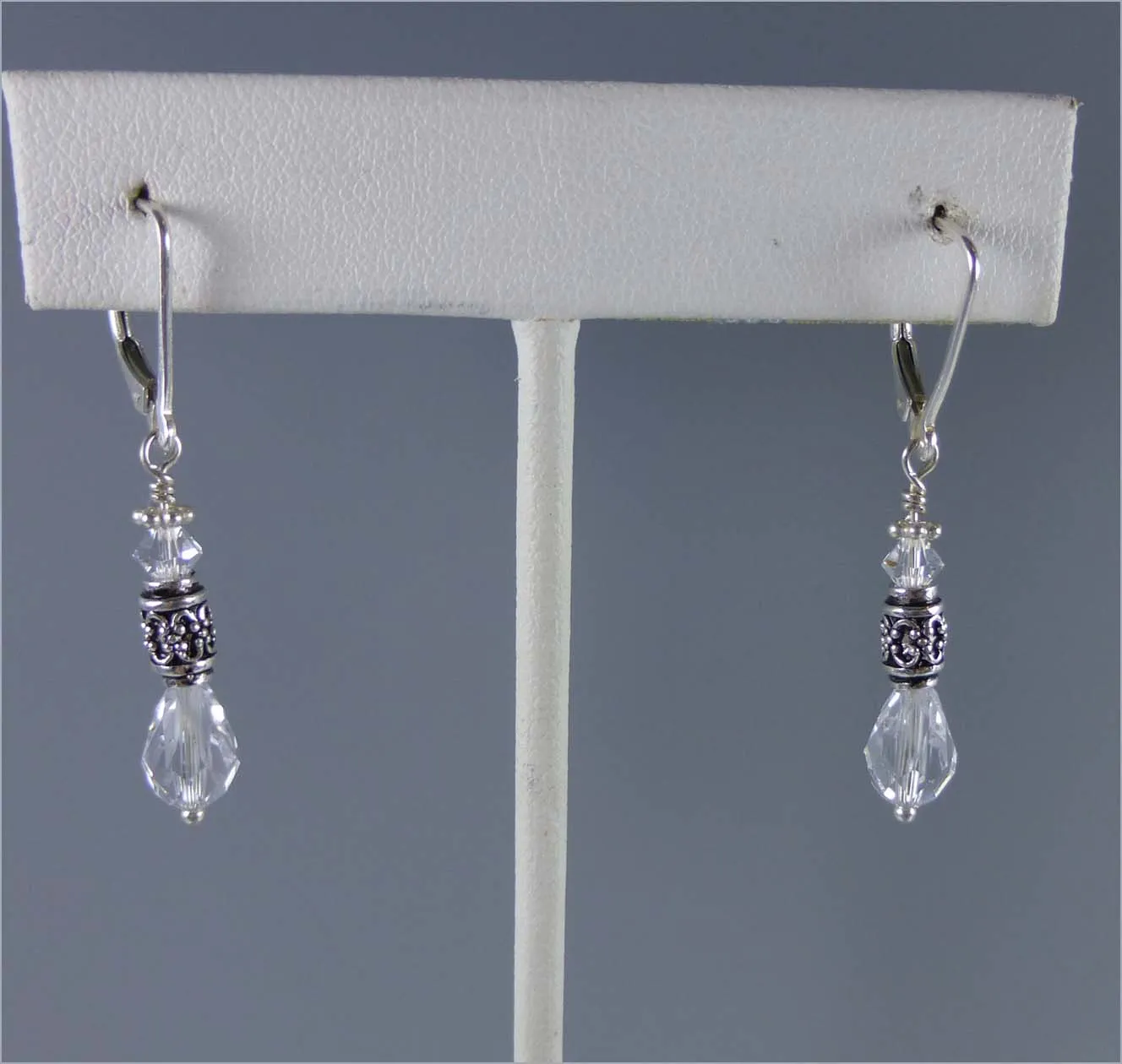 Crystal Sterling Silver Drop Earrings