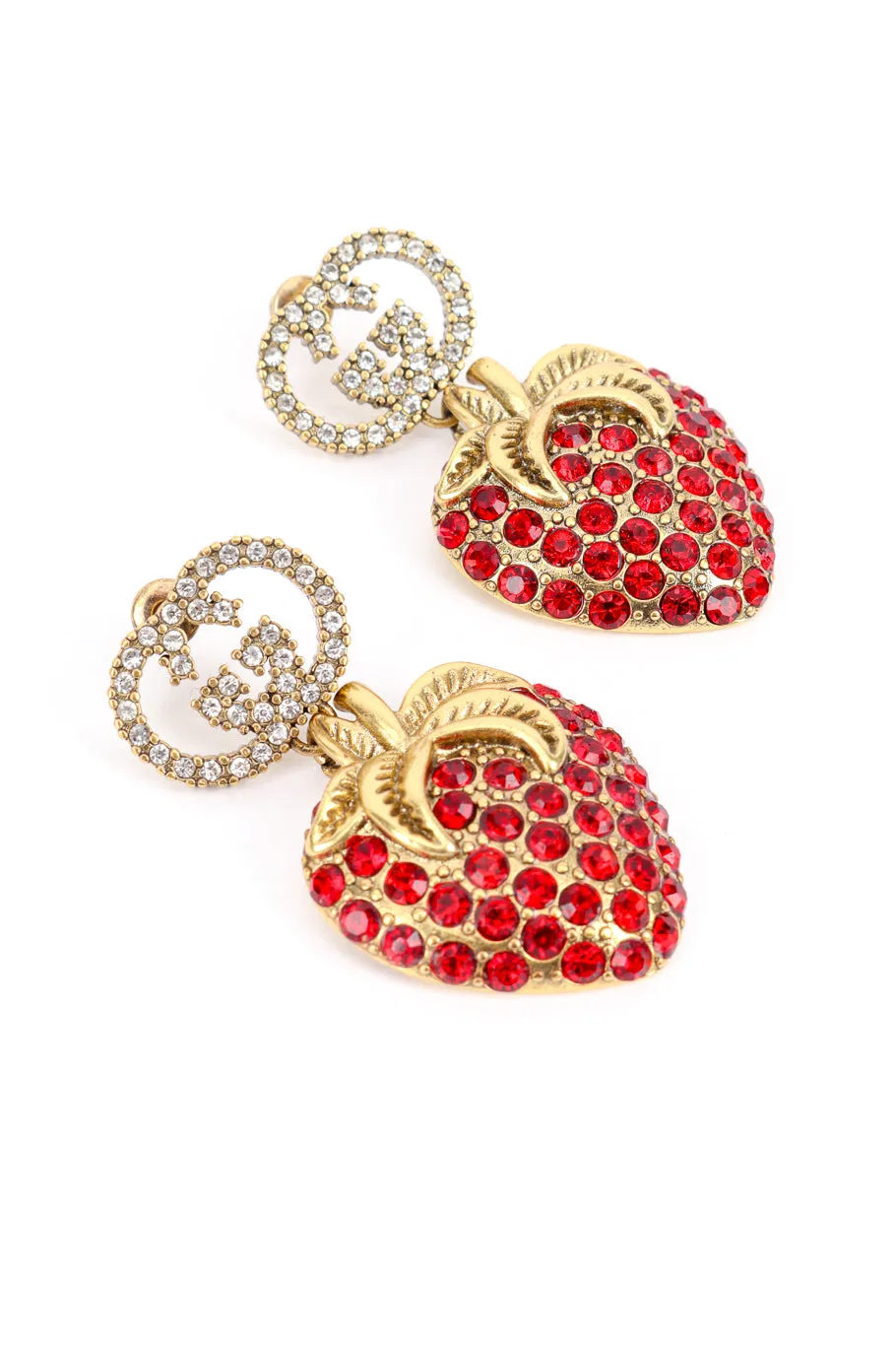 Crystal Strawberry Drop Earrings