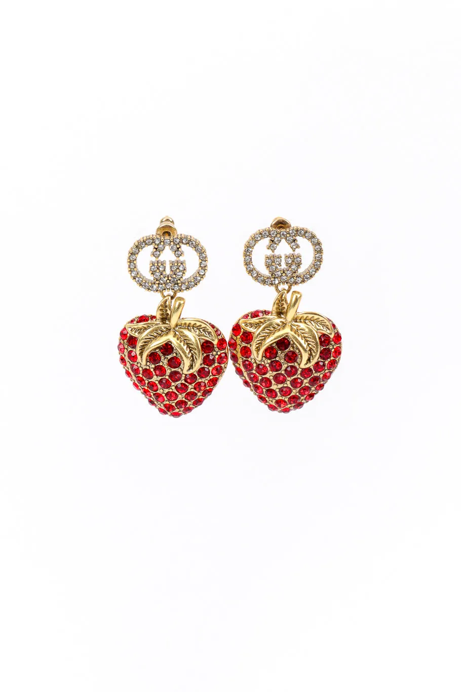 Crystal Strawberry Drop Earrings