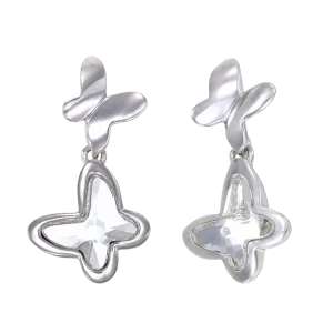 Crystal Twin Butterfly Earrings
