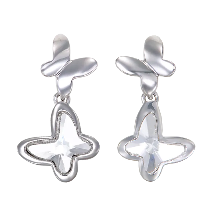 Crystal Twin Butterfly Earrings