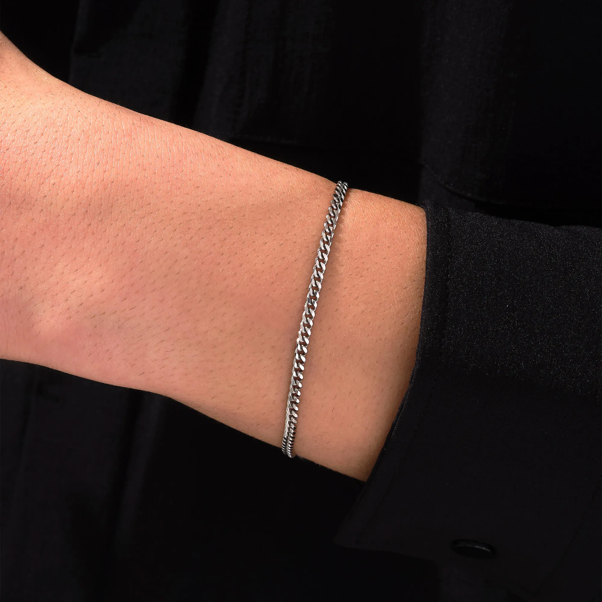 Cuban Links Chain Bracelet in Silver