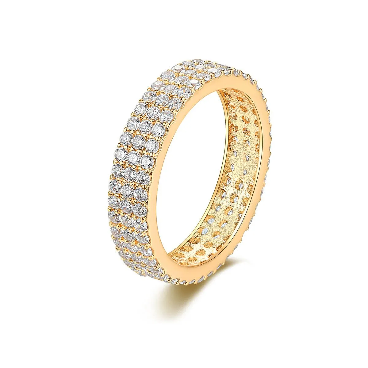 Cubic Zirconia & 18K Gold-Plated Pavé Band