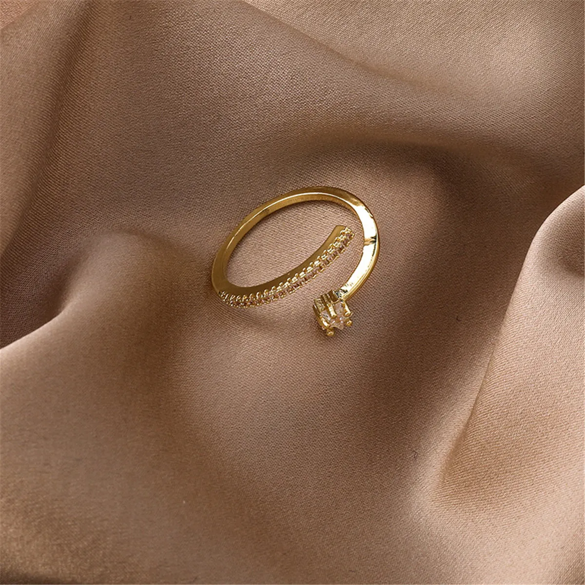 Cubic Zirconia & 18K Gold-Plated Star Ring