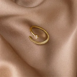 Cubic Zirconia & 18K Gold-Plated Star Ring